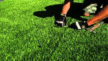 Vibrant Green Artificial Grass Field