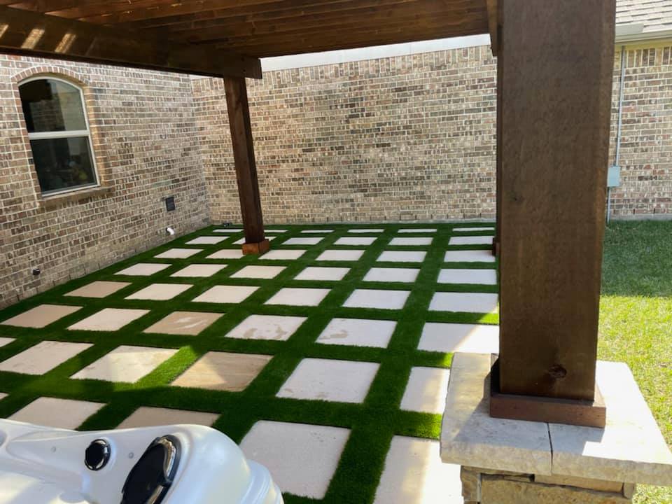 Artificial Grass In A Backyard